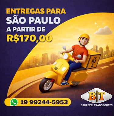 Entrega de Campinas para São Paulo a partir de R$170 – Brulezzi Transportes