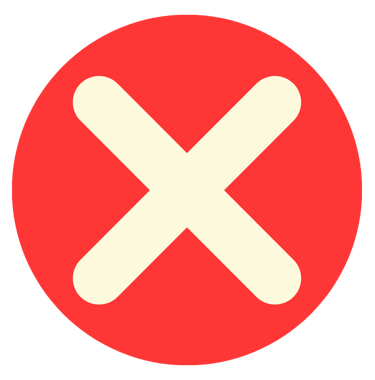 Cross icon indicating mistakes to avoid in SEO and web design