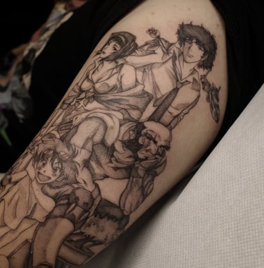 Tatouage Manga Cowboy Bebop  réalisé par Margot Dubs Tattoo