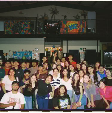 a youth-group taking a group photo