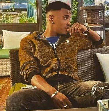 Man relaxing in a modern outdoor lounge in Pattaya, Thailand.