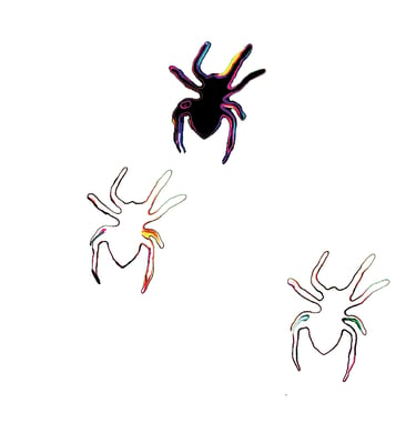 Pop art of spiders.