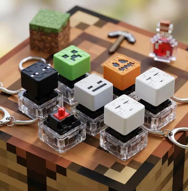 Minecraft Inspired Resin Key Caps For Mechanical Keyboard