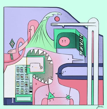 a man in a bed with a phone and a cell phone