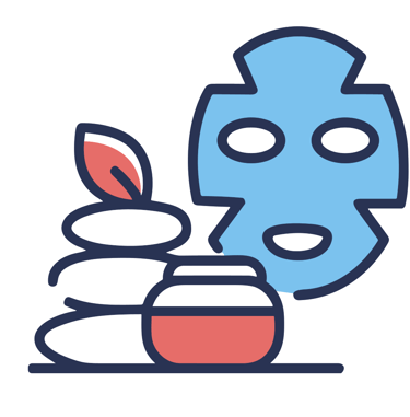 a person with a mask on a table