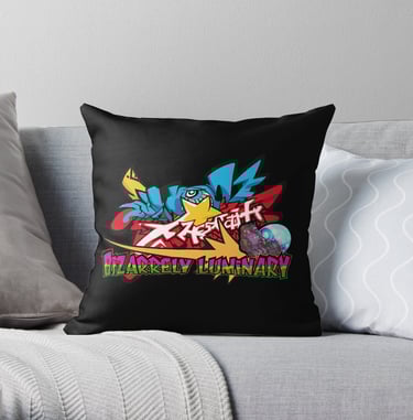 BIZARRELY LUMINARY Merch Throw Pillow