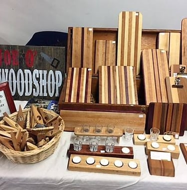 Cutting Boards, Cheese Boards, Canoe Paddles, kayak paddles, Beer flights, Candle Holderv,