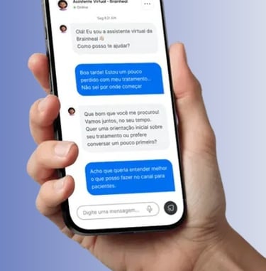 a person holding a phone with a message on it