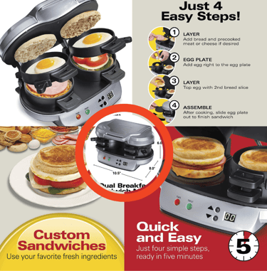 Hamilton Beach Dual Breakfast Sandwich Maker