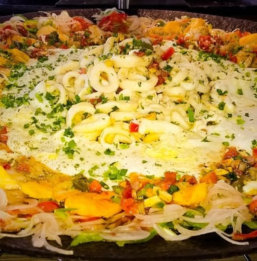 Peixes e Lula ao Molho Branco