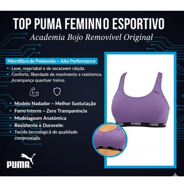 Top Puma feminino esportivo para academia