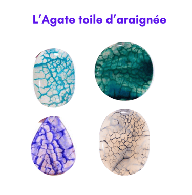 Les pierres naturelles Agate toile d'araignée Les Couleurs de Lo