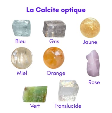 Les pierres naturelles Calcite optique Les Couleurs de Lo