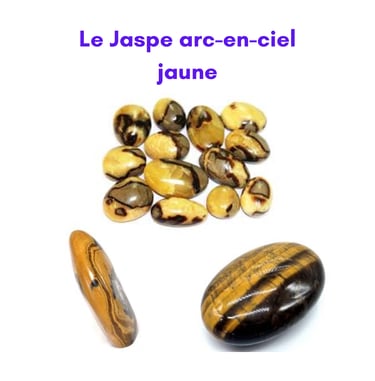 Les pierres naturelles Jaspe arc-en-ciel jaune Les Couleurs de Lo