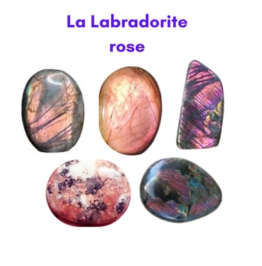 Les pierres naturelles Labradorite rose Les Couleurs de Lo