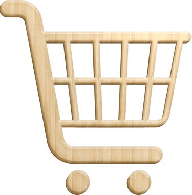 a shopping carton with a wooden carton and a shopping carton