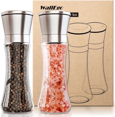 a salt shaker with a box of salt and peppermink