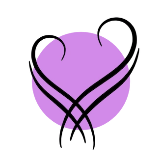 Pink circle with two healing hands