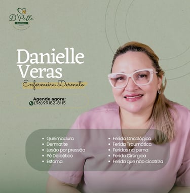 Profissional especializada em cuidados de enfermagem com atendimento humanizado.