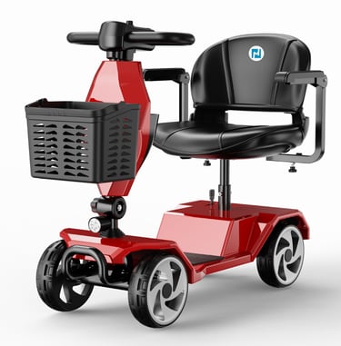 Large red XL mobility scooter with armrests