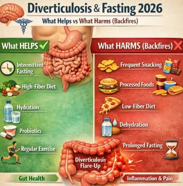 ⚕️🧠 Diverticulosis & Fasting 2026 What Helps vs What Harms (Backfires)  