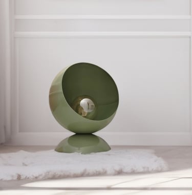 luminaire artisanal en acier upcyclé collection Bubble Light vert sauge