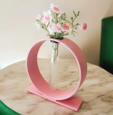 soliflore artisanal rose pastel en acier upcyclé collection Kelî