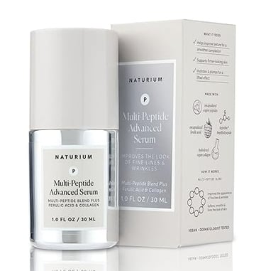 Naturium Multi-Peptide Advanced Serum, Firming & Smoothing Face Serum for Fine Lines & Wrinkles with