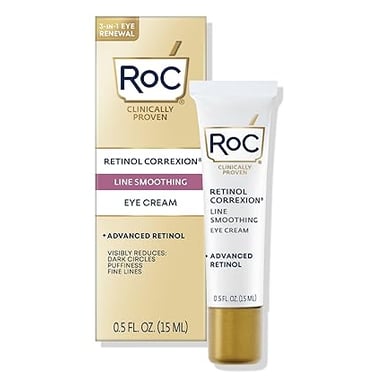 RoC Retinol Correxion Under Eye Cream for Dark Circles & Puffiness, Daily Wrinkle Cream, Anti Aging 