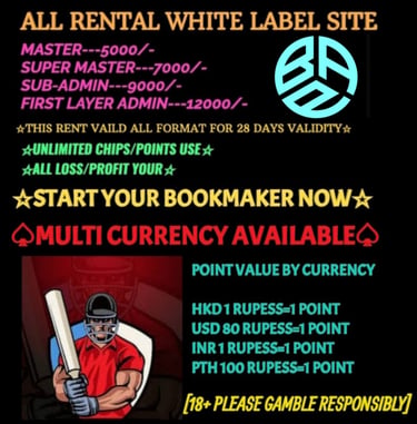 ONLINE CRICKET BETTING ID AVAILABLE DL MDL SMDL MASTER ID SUPER MASTER ID ADMIN ID AVAILABLE 