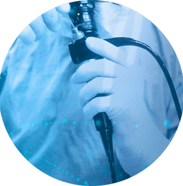 Technician performing verification and validation testing on a medical device