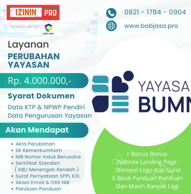 Jasa Perubahan Pengurusan Yayasan Sosial Murah Terdekat di Kota Kabupaten Biaya 4 JUTA