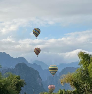 Montgolfière dans le ciel, photo, magnifique