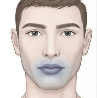 male with blue lips around his mouth area