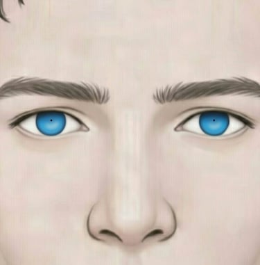 image of male with tiny pupils