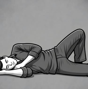 male cartoon laying on floor