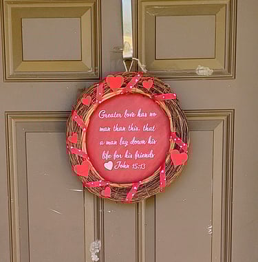 handmade christian bible verse valentines day wreath