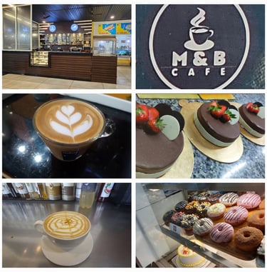 M & B Cafe for pizza, garlic bread, Cappuccino, cold coffee at Brij Highway King Hotel in Kosi Kalan
