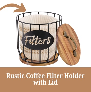 Rustic Coffee Filter Holder with Lid