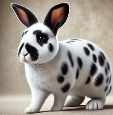 English Spot rabbit sitting