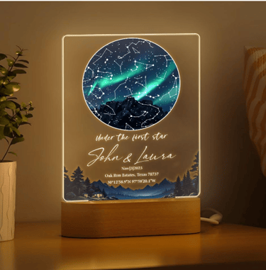 Custom The Night We Met Star Map Night Lights - Personalized Anniversary Christmas Valentine's Day 
