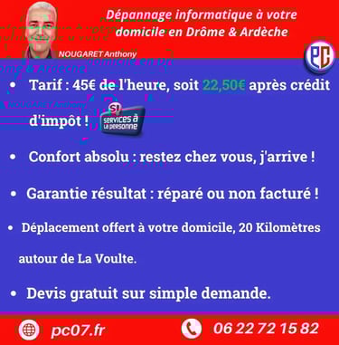 reparateur ordinateur a le pouzin et a domicile