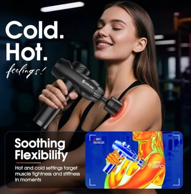 deep tissue percussion massage gun for muscle recovery and post-workout soreness relief.