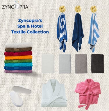 Luxury Turkish hotel towels and bathrobes in spa collection, ideal for Dubai hospitality industry.