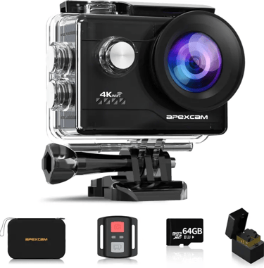 Apexcam Cámara Deportiva 4K Cámara subacuática Impermeable 40M