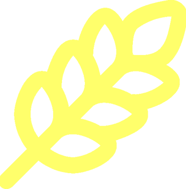 Icône branche de blé jaune illustrant des extérieurs aménagés pour détente après mission.