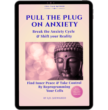 Ebook Cover of "Pull The Plug On Anxiety" shown straight up inside a tablet