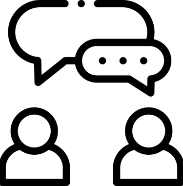 Illustration of two people in conversation