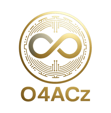 Gold crypto coin with infinity symbol
