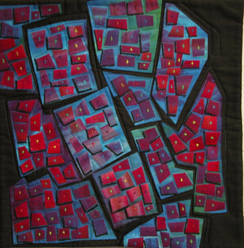 Stepping Stones by Lu Peters. Art quilt.